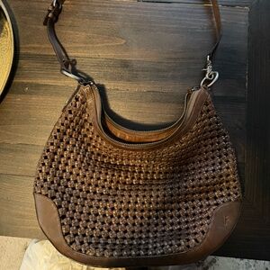 Frye Melissa Woven Scooped Hobo Bag